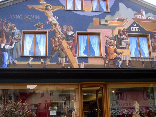 'Luftmalerei' in Oberammergau, Bavaria