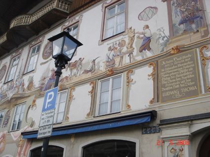 'Luftmalerei'  in Oberammergau, Germany