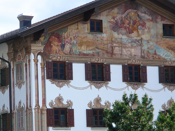 'Luftmalerei' in Oberammergau, Bavaria