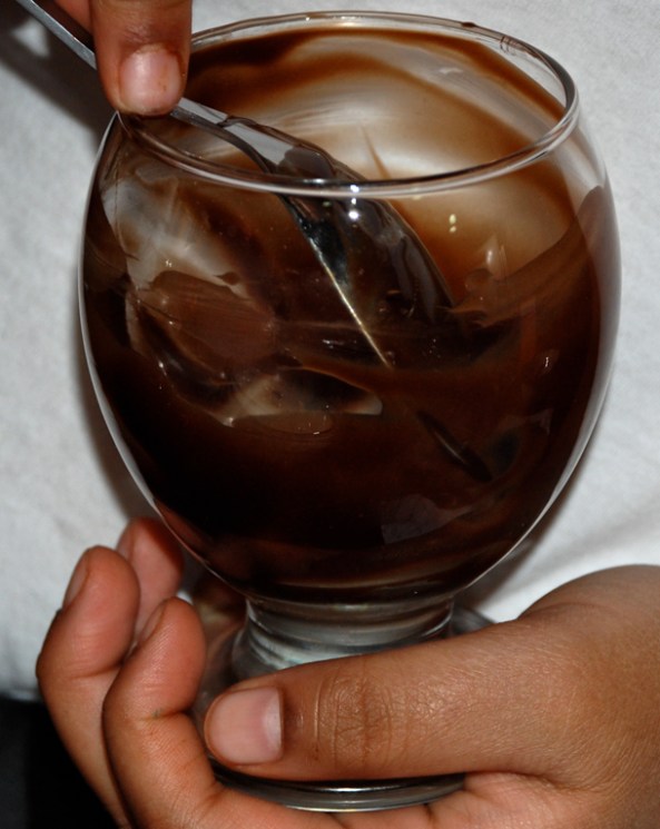 Hershey's Chocolate syrup in a sundae bowl Hershey's Chocolate syrup in a sundae bowl