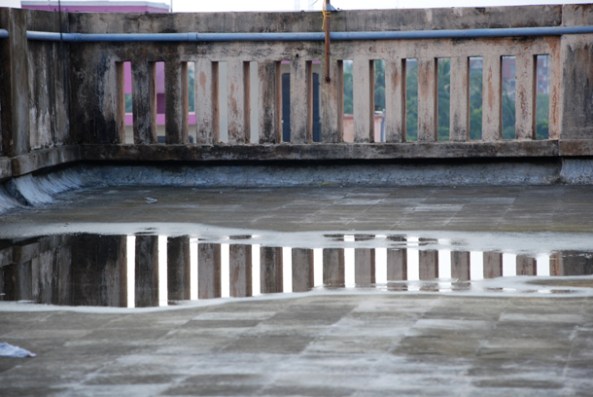 The faint evidence of the heavy monsoon showers