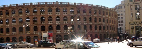 The bullring in Valencia, next to the train station in the centre of the city! 