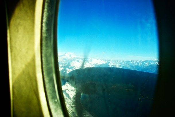 The various peaks and summits of the Himalaya from the windows