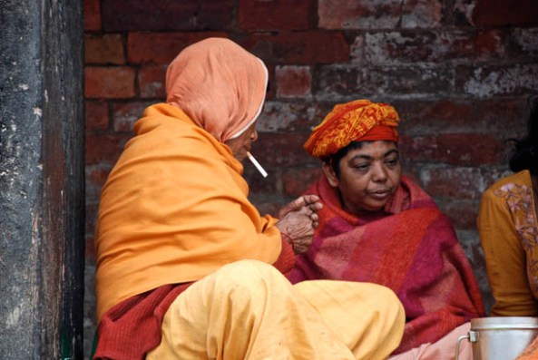 Abandoned by family - sitting in the sacred temple premises waiting for their deaths