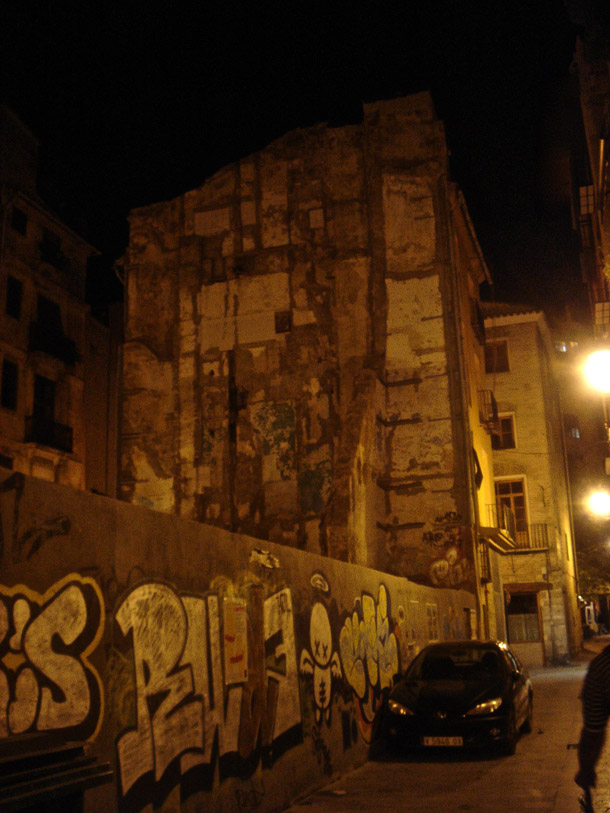 A grafitti covered wall in a narrow alley - a sudden remembrance of kolkata