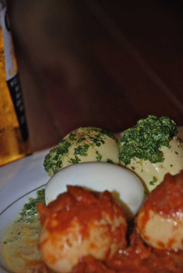 Easter Egg Curry - this time the Bunnies brought in cooked eggs in different colours!