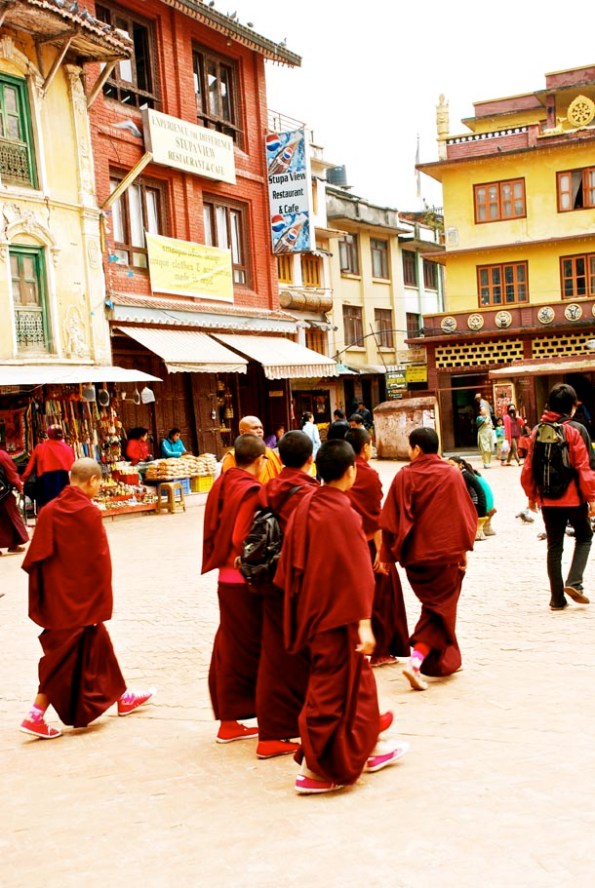 Buddhist Monks at Boudhanath Stupa