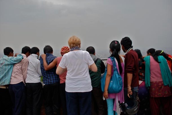 Everybody trying to peep into Kathmadu city from the hill-top