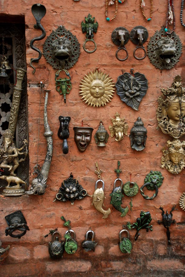 Interesting artifacts lining the stalls on the hilltop