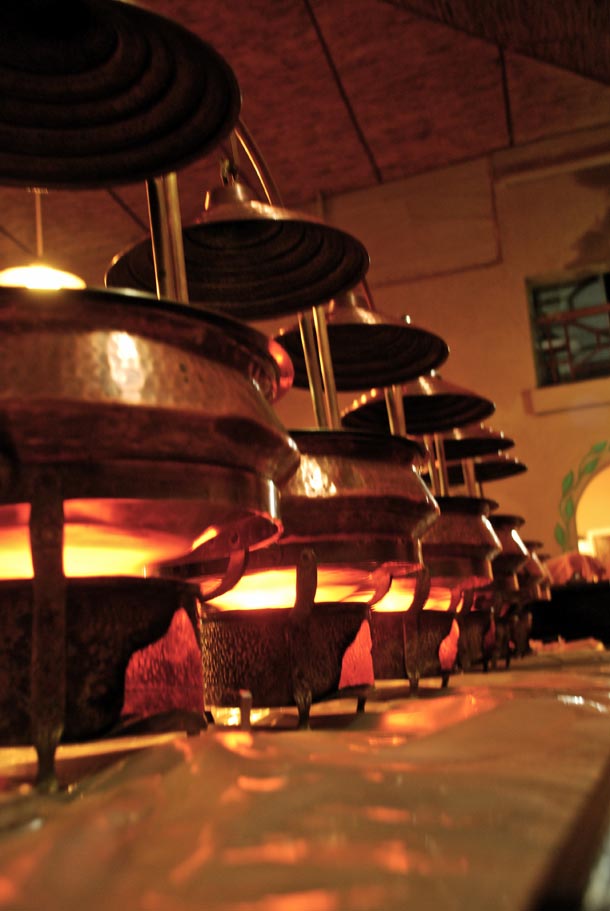 The Brass food warmers 