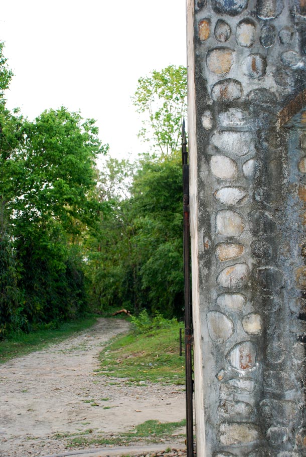 The car park just at the entrance, and then a long walk into the reception
