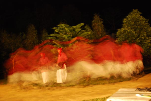 Thiru dancers, blurred by their motion