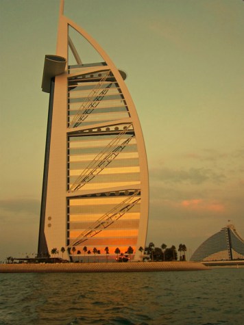 Sunset reflected on Burj al Arab