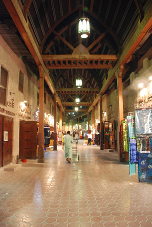 The traditional Souq in Old Dubai - textile souq