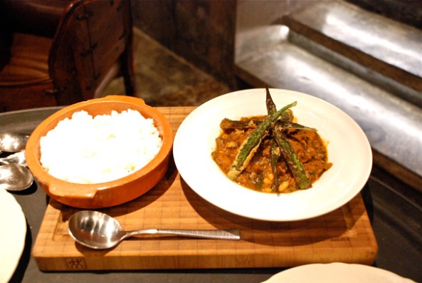 Beef Tripe Stew with White Beans and Tomato Sauce and served with Pap. 