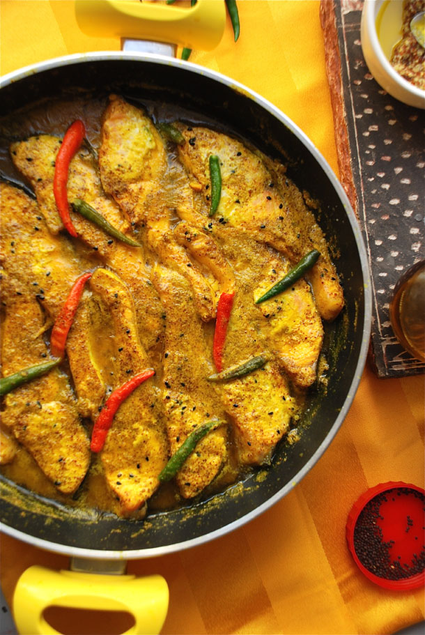 Shorshe Bata Maach or the Bengali styled Mustard Fish