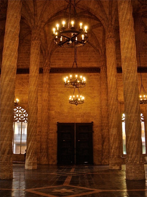 The main contract hall, Lonja de la Seda or the Silk Exchange -  This Gothic styled civil building built between 1482 and 1548 is considered by UNESCO as a World Heritage Site since 1996