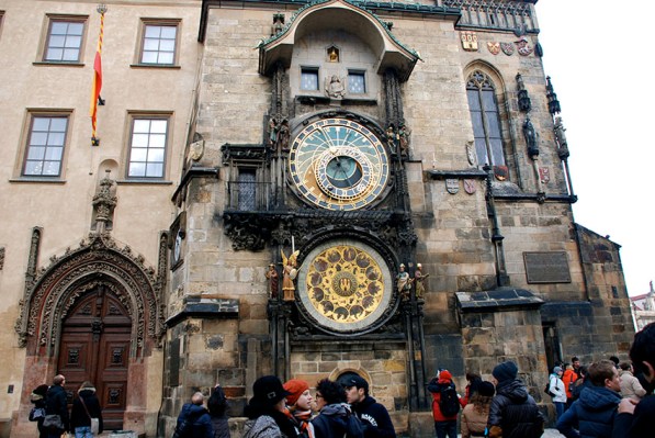 The Astronomical clock in the Old Town Square in Prague