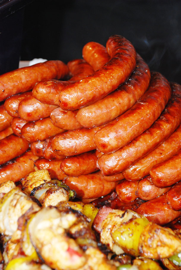 Sausages in roadside kiosks in Prague