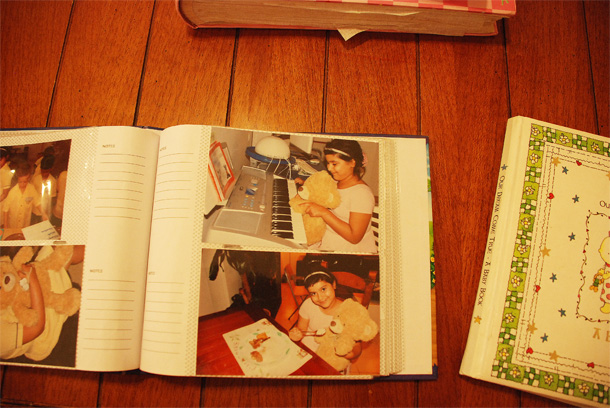 The school bear Barnaby comes home, and the School Album Project starts becoming heavier by the day.