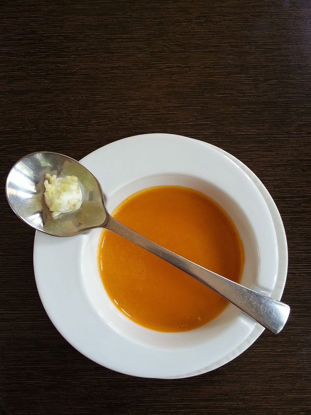 Raw Mango and Pumpkin Soup