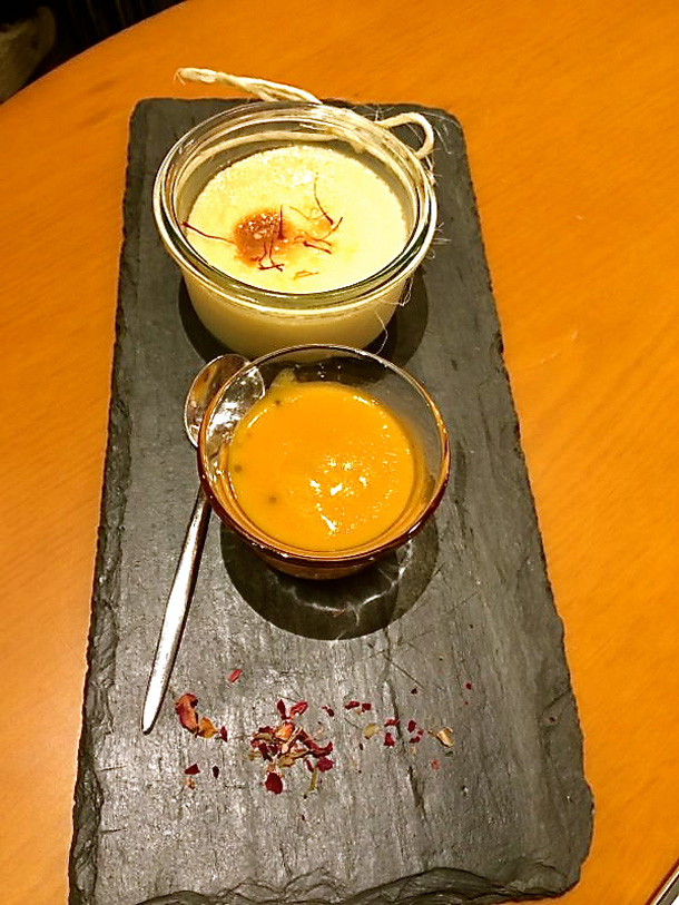 Mishti Mukh or the sweet signoff - Mishti Doi and Aamer Chutney Sorbet; Photo Courtesy: Dima