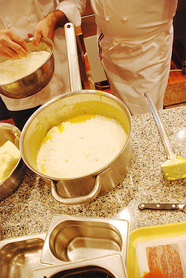 Parmesan Cheese on Saffron Ricotto