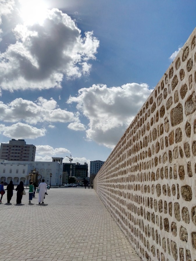 Wall of Sharjah made with coralstone that dates back to the 16th century AD