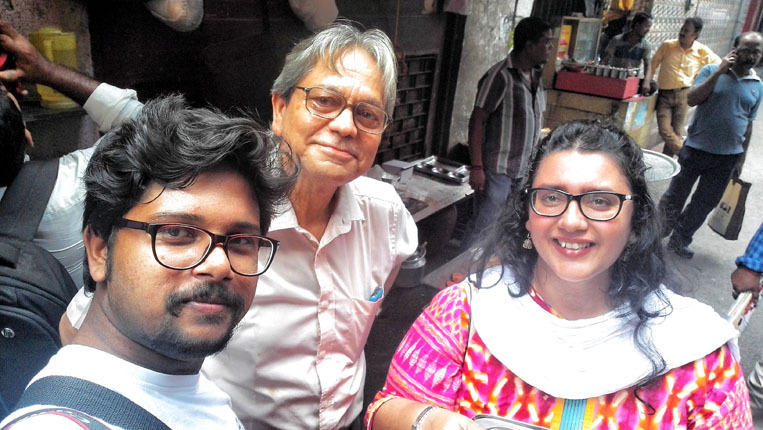 Presenting Kolkata's street food by presenting Chittobabur Dokan in Dacres Lane with BBC Travel Show UK