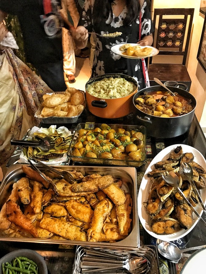 Traditional Bengali dinner specially created for the Pujo