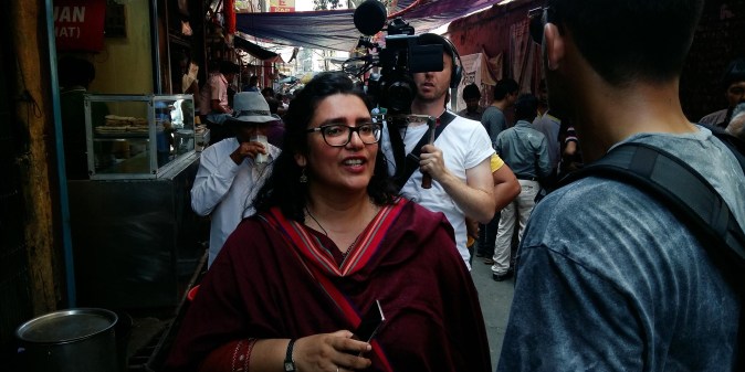 Ishita B Saha Presenting Kolkata's street food by presenting Chittobabur Dokan in Dacres Lane with BBC Travel Show UK