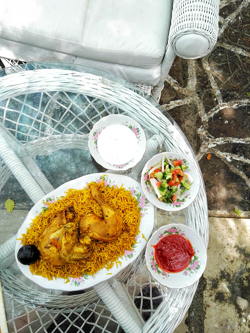 Chicken Machboos in Arabian Tea House in Bastakiya