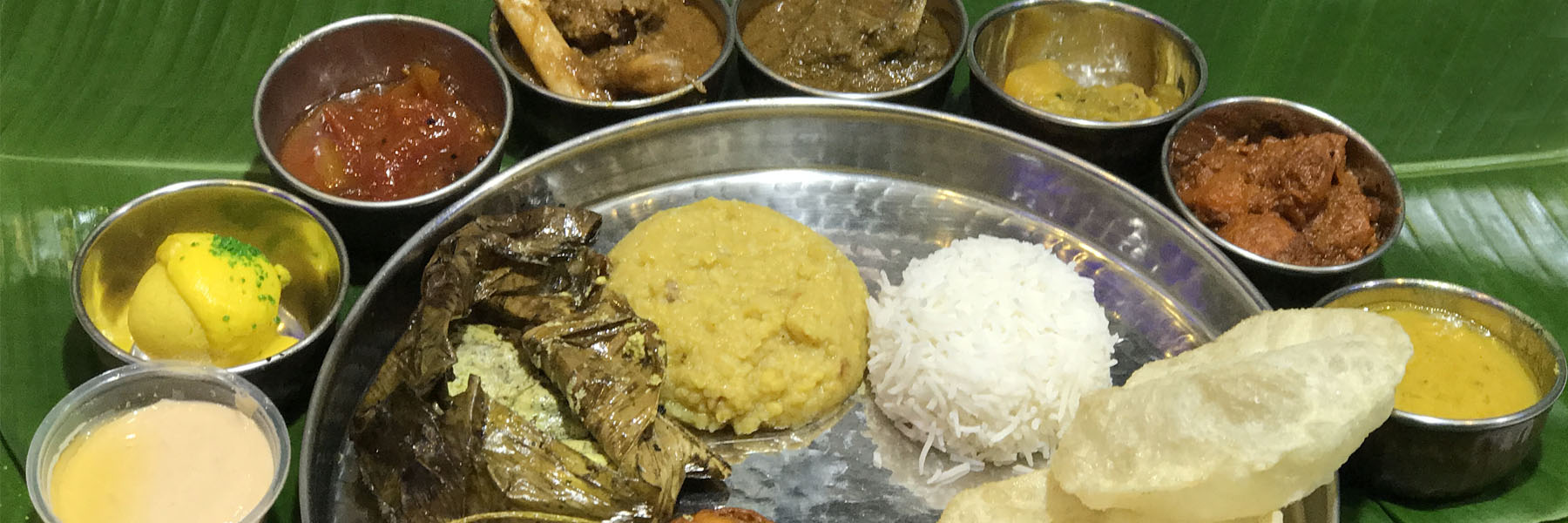 Traditional Bengali Meal thali to celebrate Bengali New Year