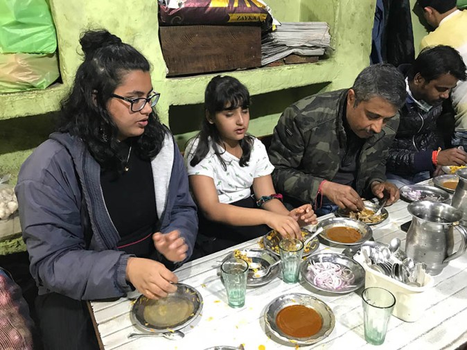 Eating at Idrees Biryani in Lucknow