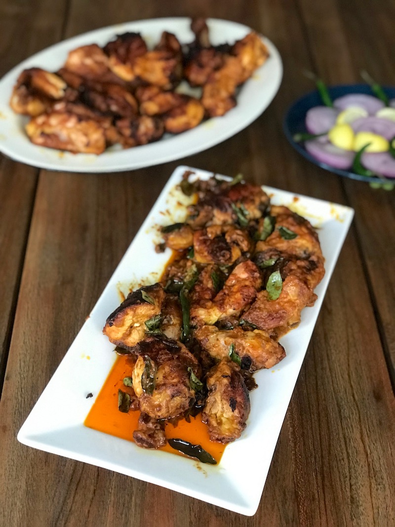 Chicken 65 two ways... with gravy and without