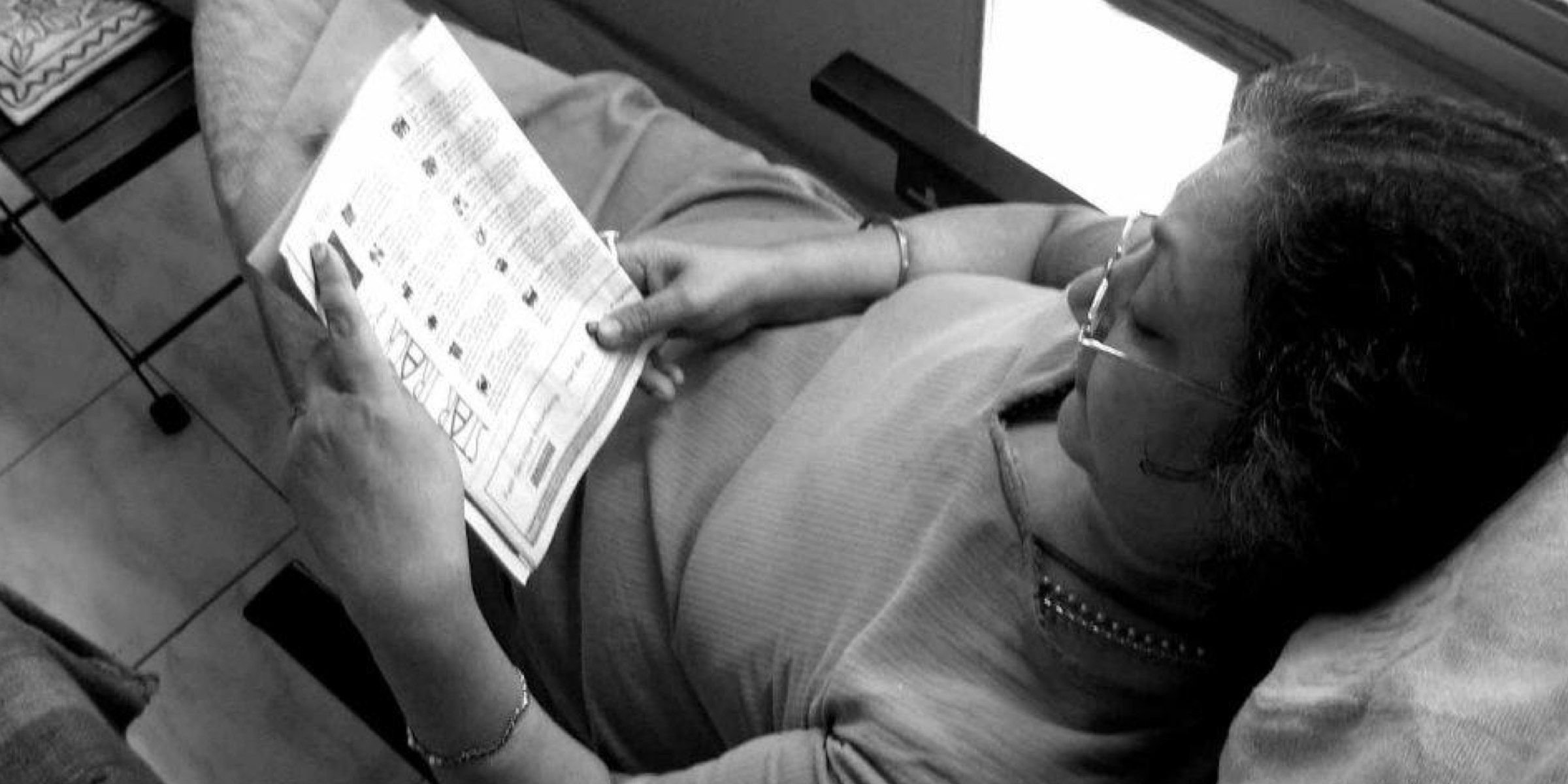 Ma relaxing in the verandah