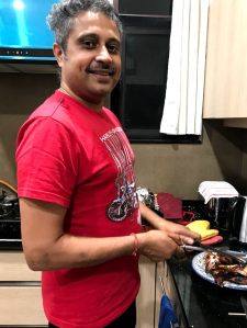 Subir Saha shaving turkey