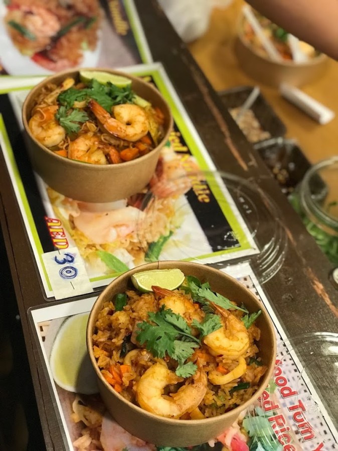 Seafood fried rice at Floating Market in Global Village