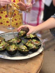 Gourmet recipes with Dibba Bay Oysters - avocado halves filled up with lime n cilantro