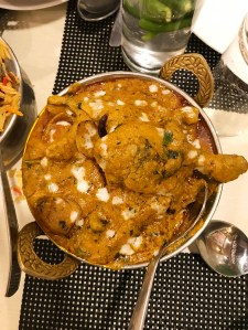 Mughlai food in The Mughal Darbar restaurant in Agra