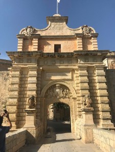 Main Gate or Vilhena Gate with inscription and Vilhena's coat of arms