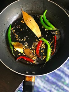 Tempering of Indian spices