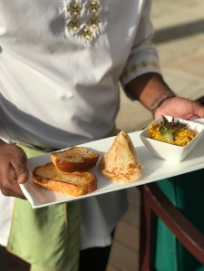 Breakfast at Al Diwaan terrace in Al Maha Desert Resort