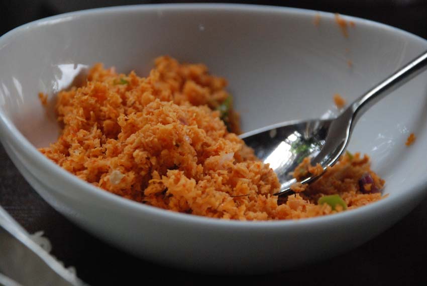 Pol Sambol at Jungle beach Resort in Trincomalee