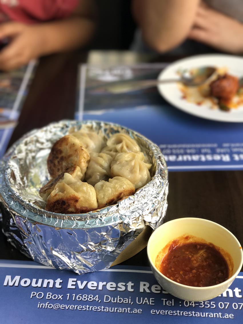 Kothey buff momo at Everest Restaurant in Bur Dubai