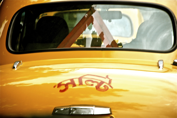 Yellow ambassador taxi in Kolkata
