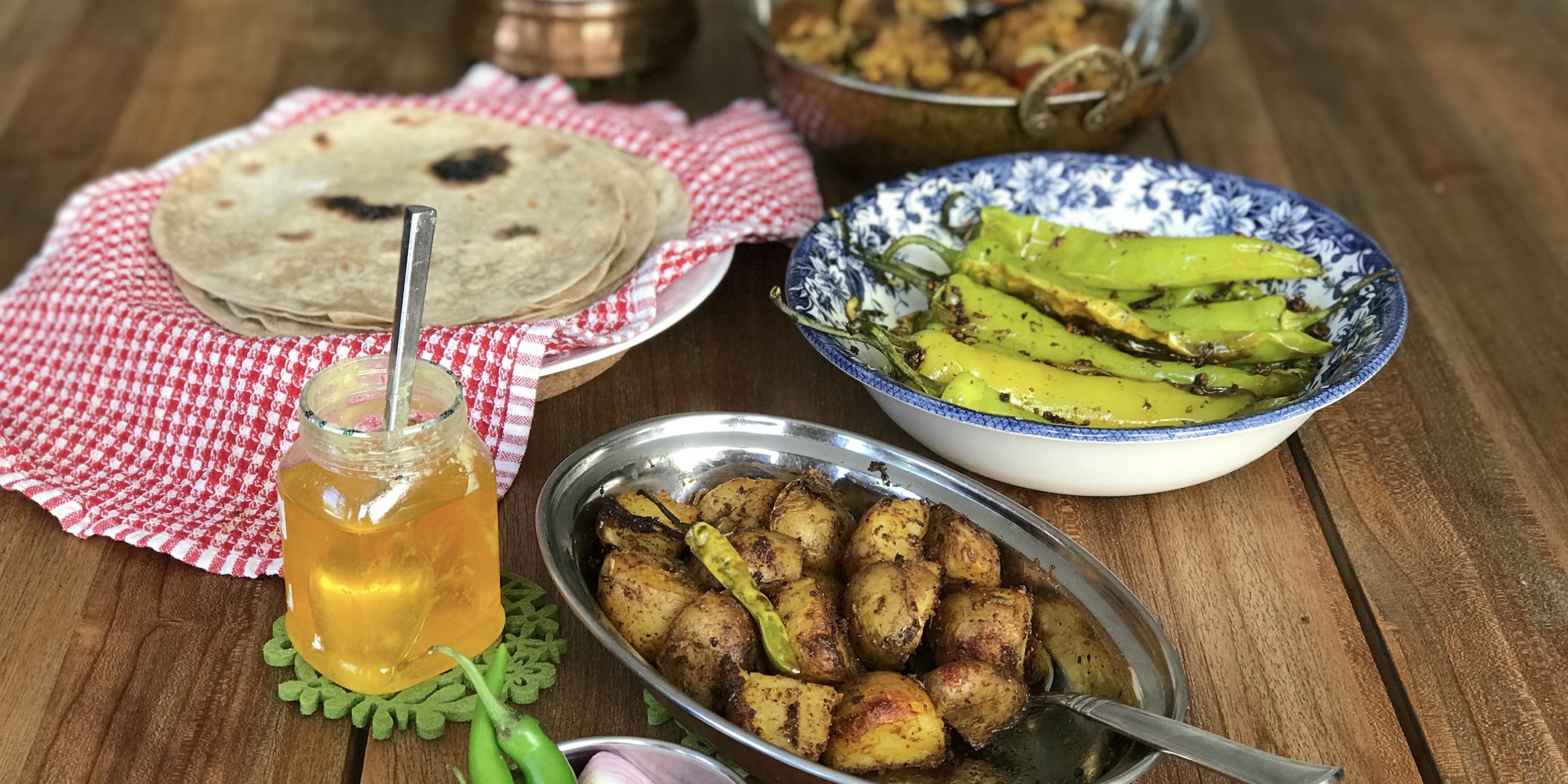 Homestyle cooking of Indian vegetarian food