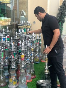 Shisha at Blue Barjeel restaurant by Dubai creekside in Bur Dubai