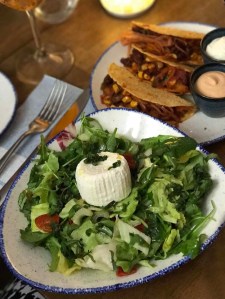 A salad made with Ġbejna, local cheeselet
