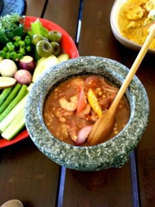 Fresh Vegetables and Shrimp dip in Krabi